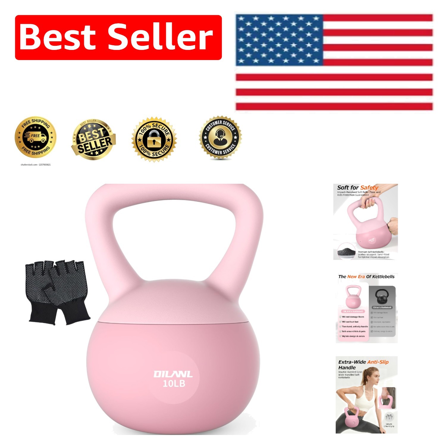 Versatile 10 lb Soft Kettlebell - Stylish, Safe & Perfect for All Fitness Levels