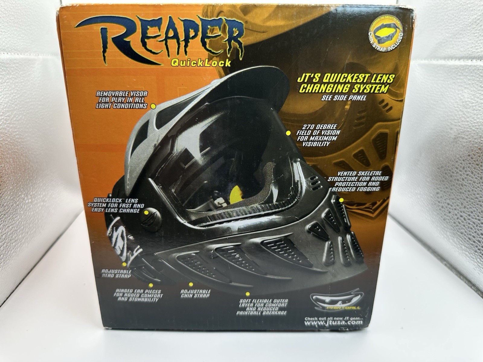JT Quick Lock Paint Ball Mask Black, One Size