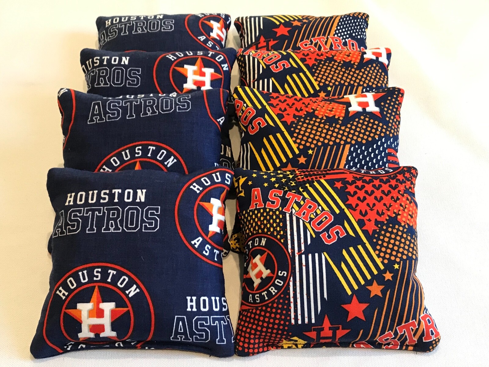 HOUSTON ASTROS CORNHOLE BEAN BAGS SET OF 8 REGULATION CORN HOLE