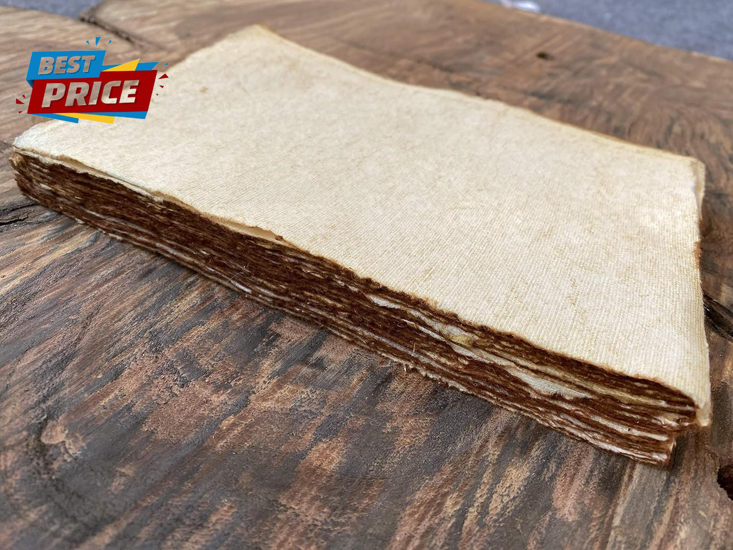 Handmade Vintage Deckle Edge Blank Paper - 5.8X8.3 (A5) - A5 Package of 50 for W