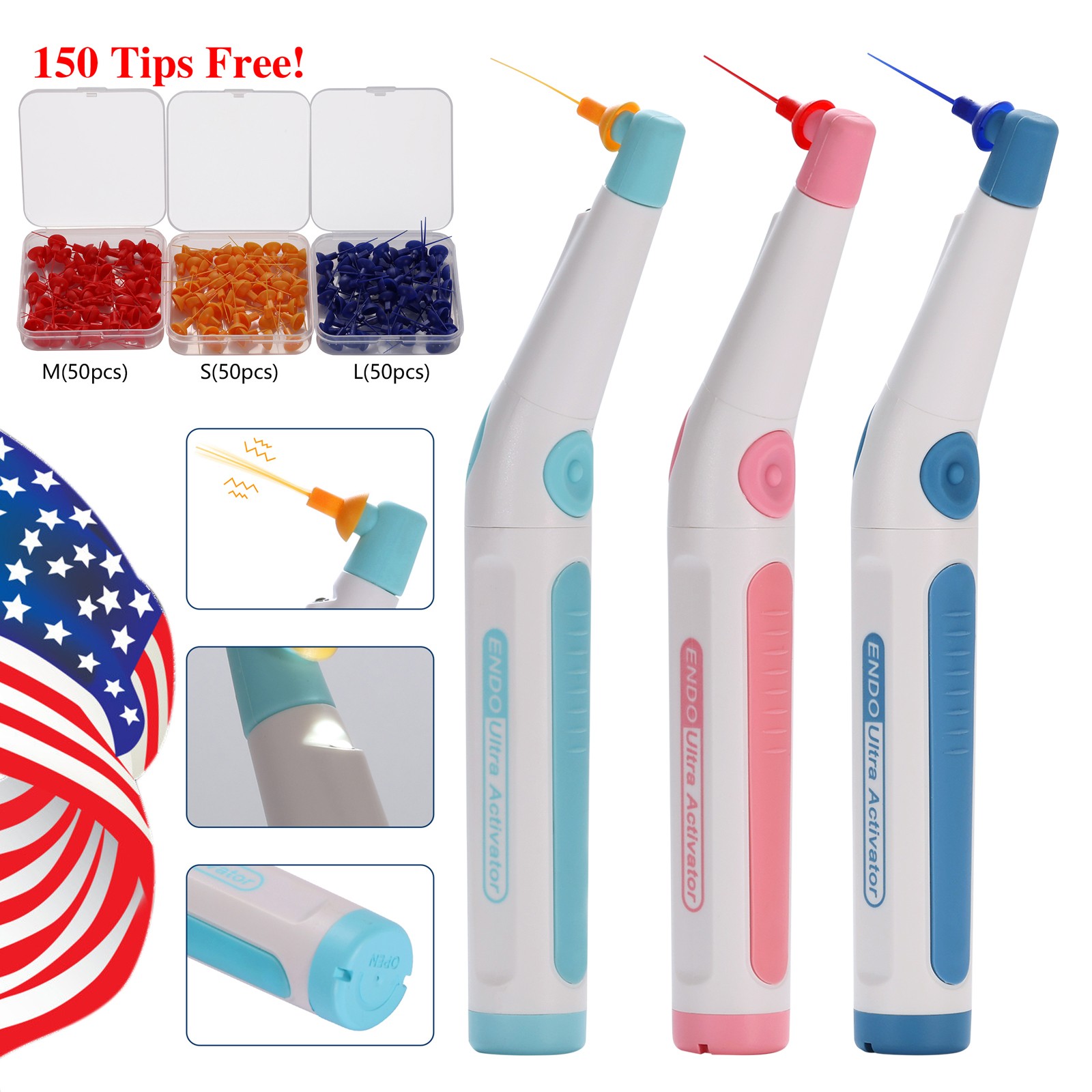 Dental Endodontic Endo Activator Sonic Endo Ultra Irrigator Root Canal +150 Tips