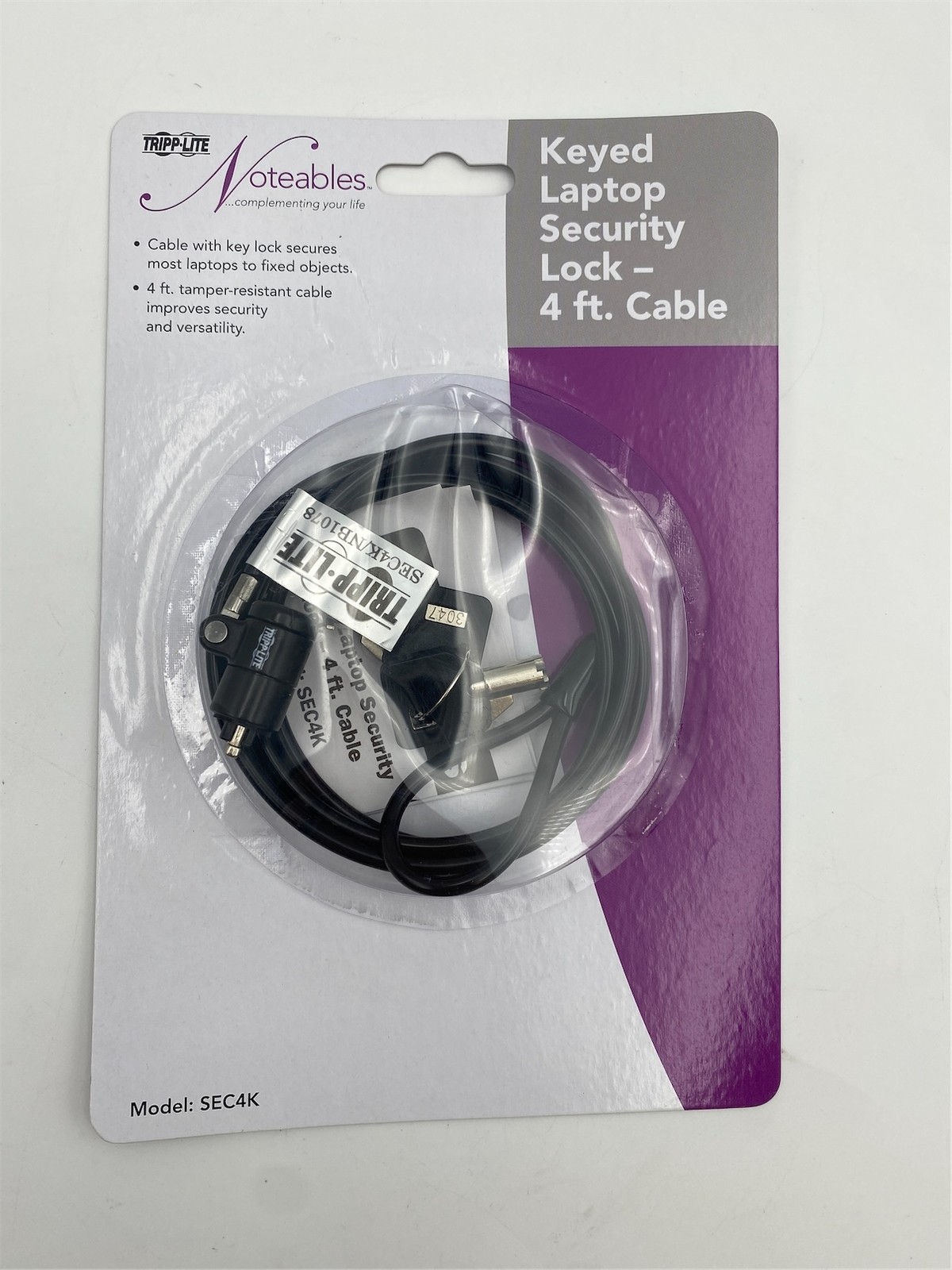 Tripp Lite Keyed Laptop Security Lock w/ 4ft. Cable SEC4K