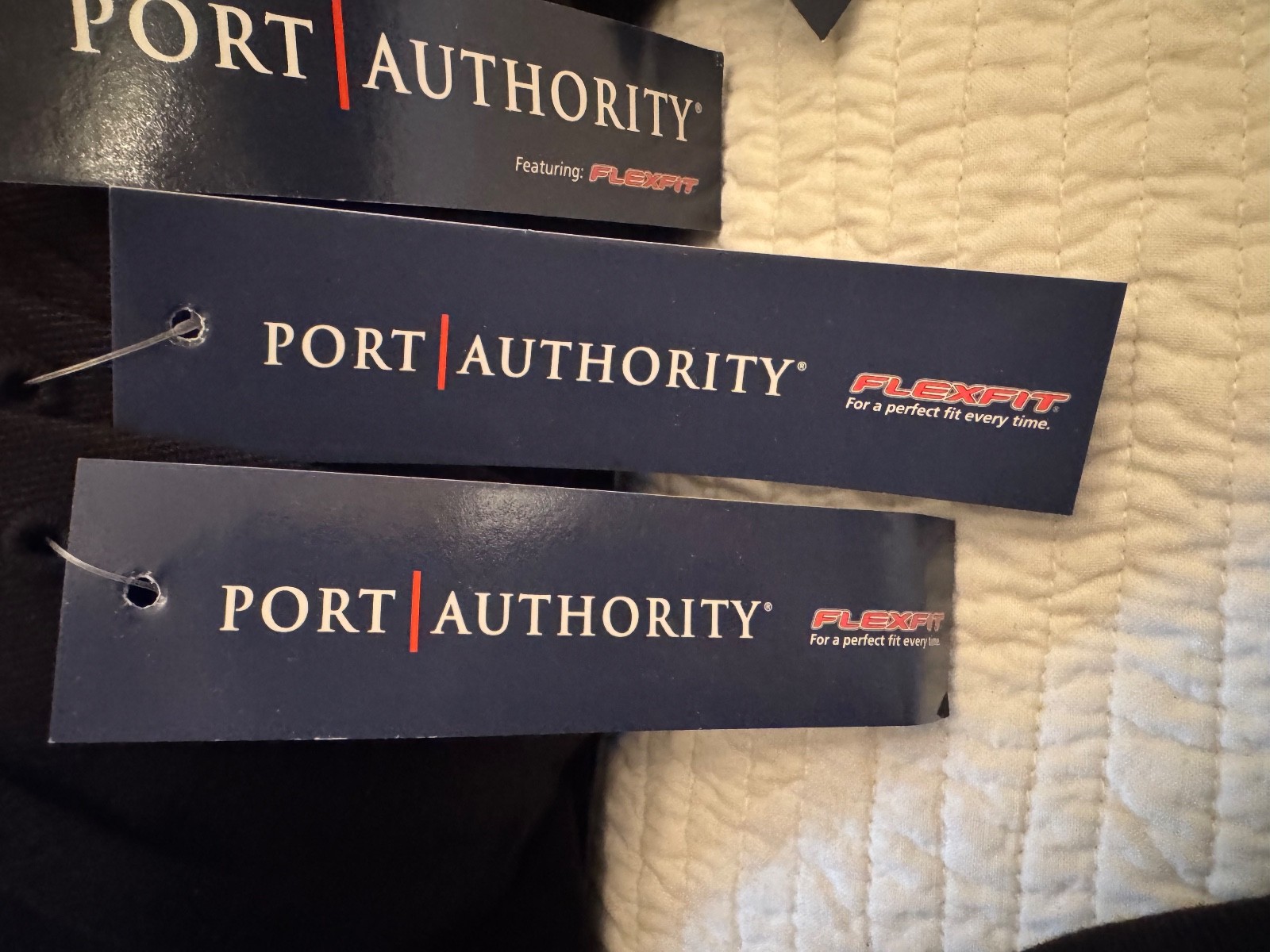 Lot of 6 or 12 Port Authority Hats, Black FlexFit, Large/X-Large, L/XL, C865
