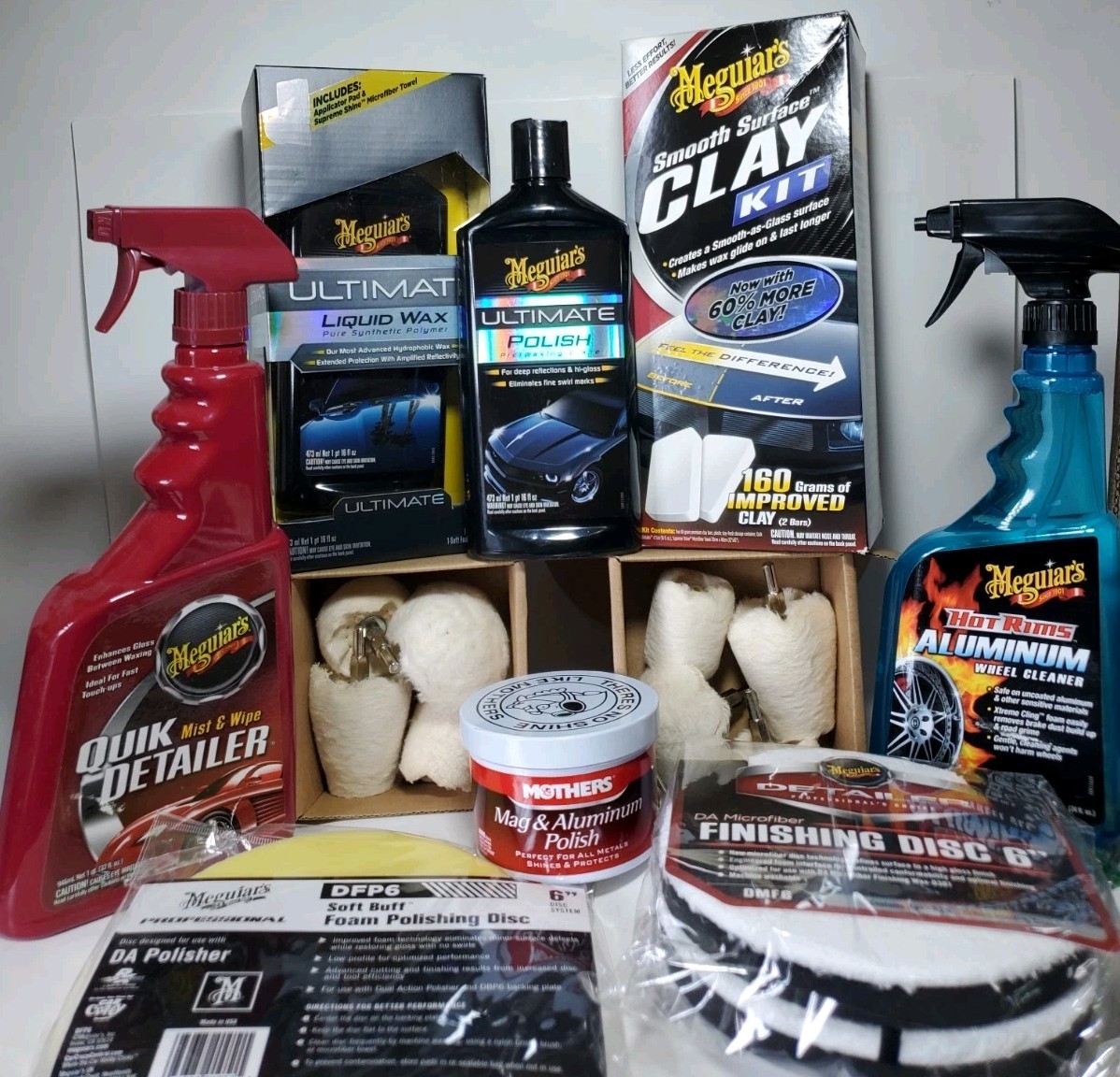 Huge 16 Lot Meguiar’s Car Ultimate Liquid Wax Detailer Wheel Disc Polish NEW