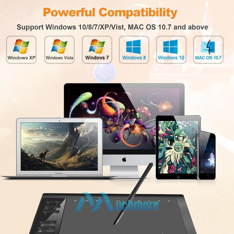 Graphics Drawing Tablet HD Screen+Digital Pen Kit Quick Reading Pressure Sensing