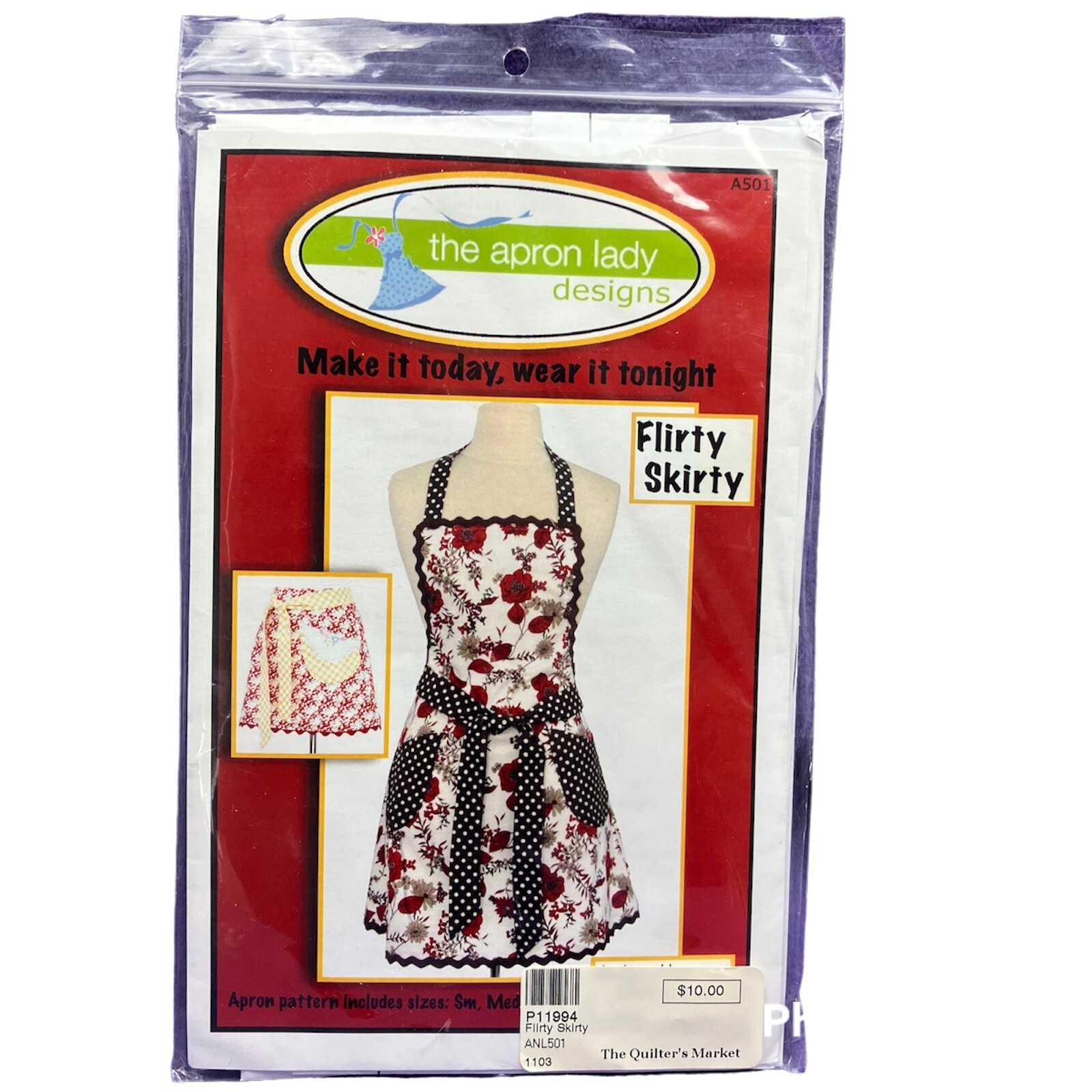 Apron Lady Designs Flirty Skirty Apron Pattern #P11994 by Jan Lutz 2007