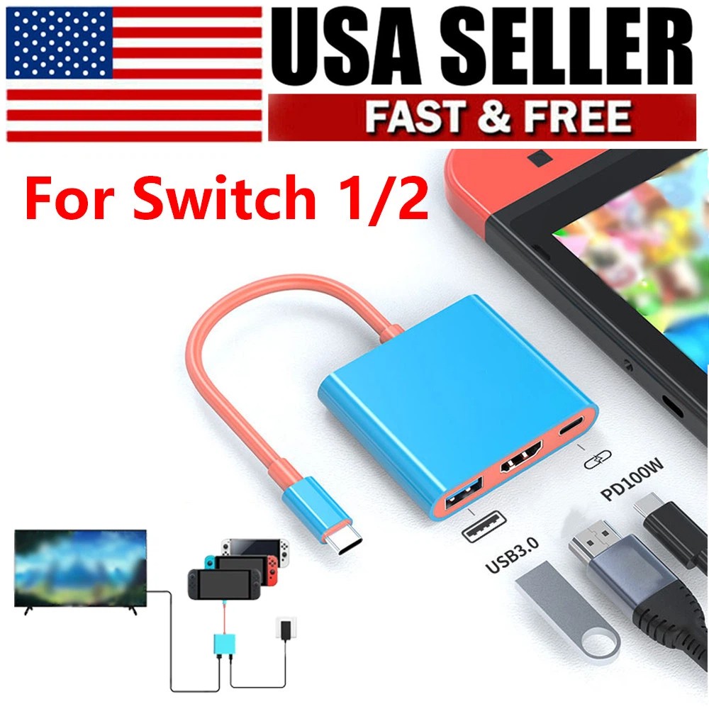 HD TV Dock For Nintendo Switch 1/2 Docking Replacement Adapter Converter