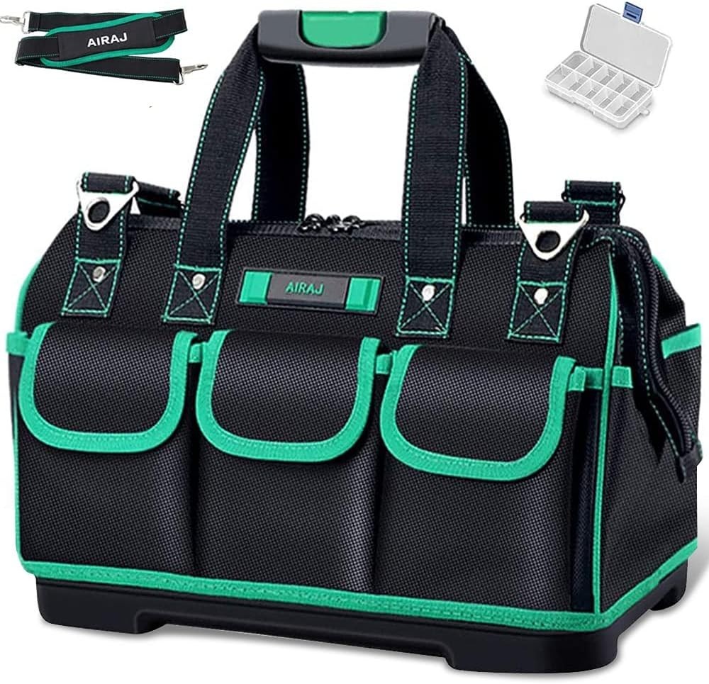 AIRAJ Tool Bag 18 Inch,Wide Mouth Tool Bags for Men Heavy Duty With Waterproo...