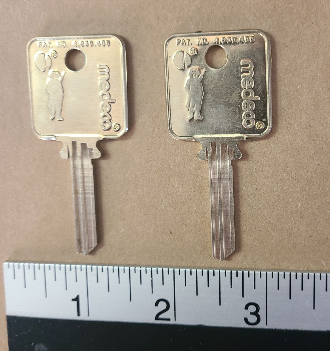 Medeco blank uncut square headed key - qty. of 1  - New