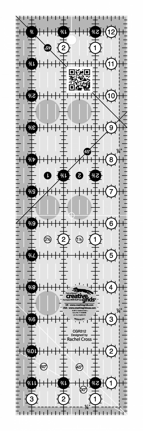 Genuine Creative Grids Quilt Ruler 3-1/2in x 12-1/2in Ruler CGR312