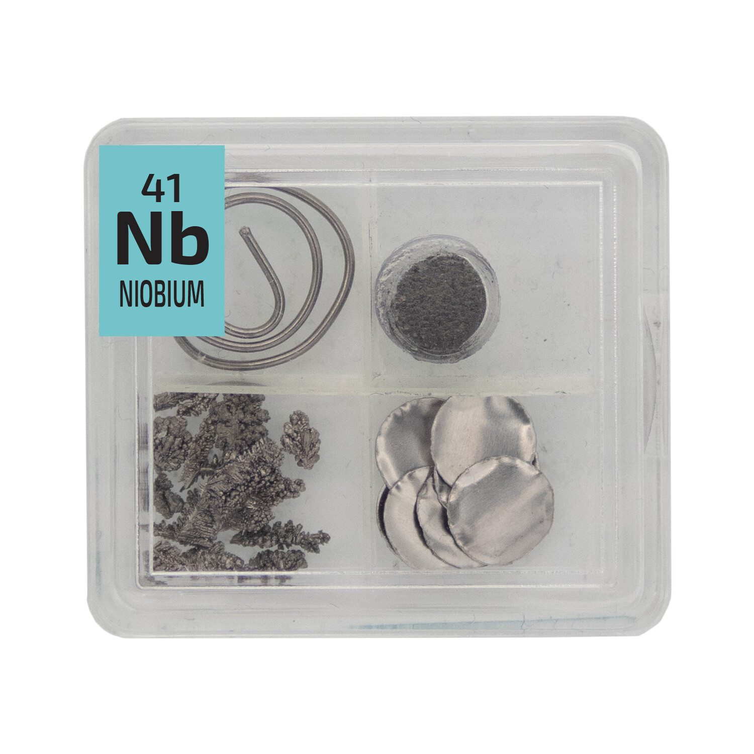 Niobium Metal Wire Powder Crystal Foil Quad Element Tile Pure - Periodic Table