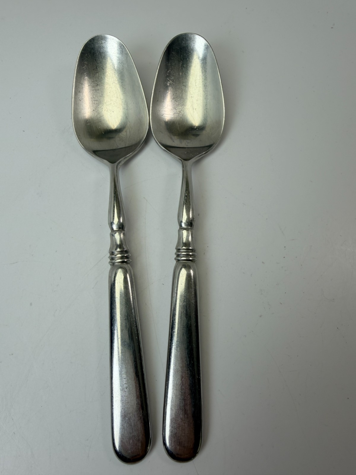 Two Set 2 Satin Stainless SOUP SPOON Yamazaki OLD DENMARK  Japan 7.5"