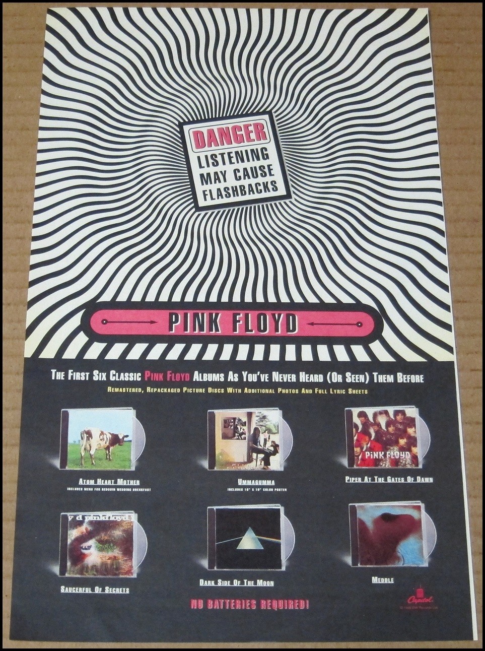1995 Pink Floyd Print Ad Album Advertisement 7"x12" The Dark Side of the Moon