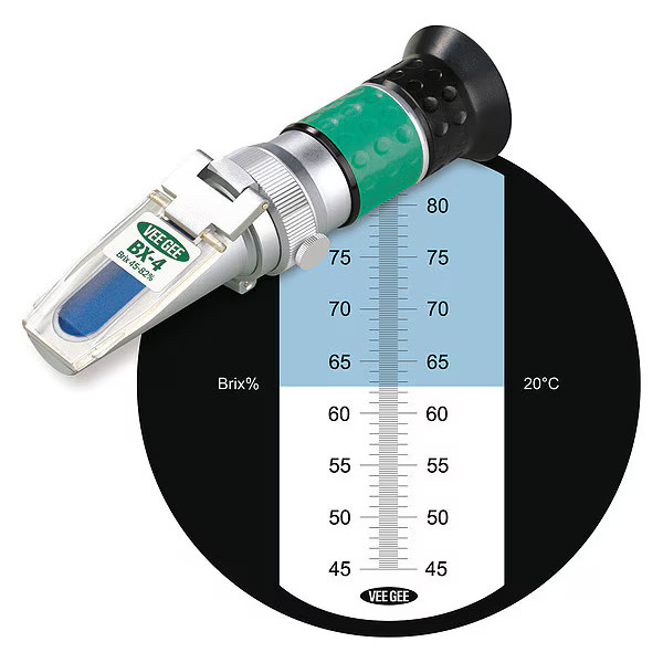 Vee Gee Refractometer,Brix,45 to 82 Perc 43007 Vee Gee 43007