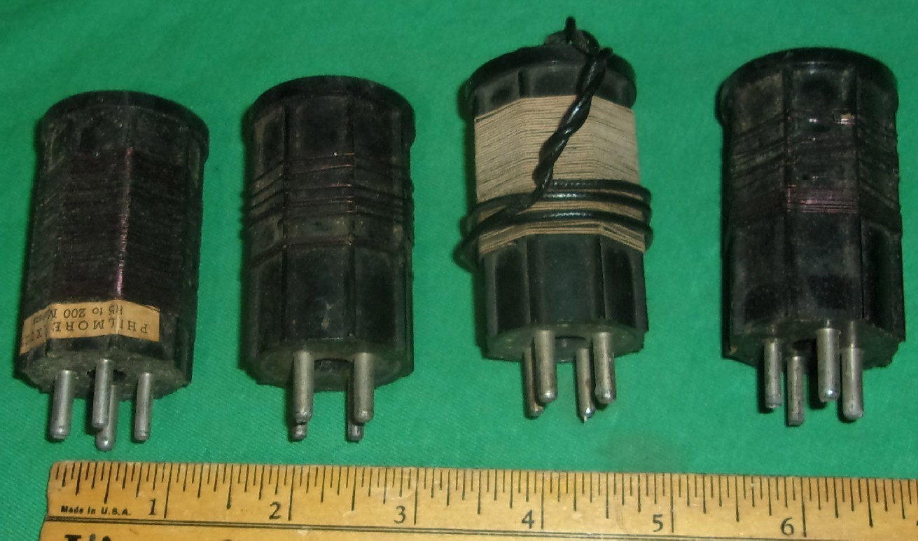 Philmore EXCEL 4-Pin Bakelite Radio Coils (1930's) Good Cond.