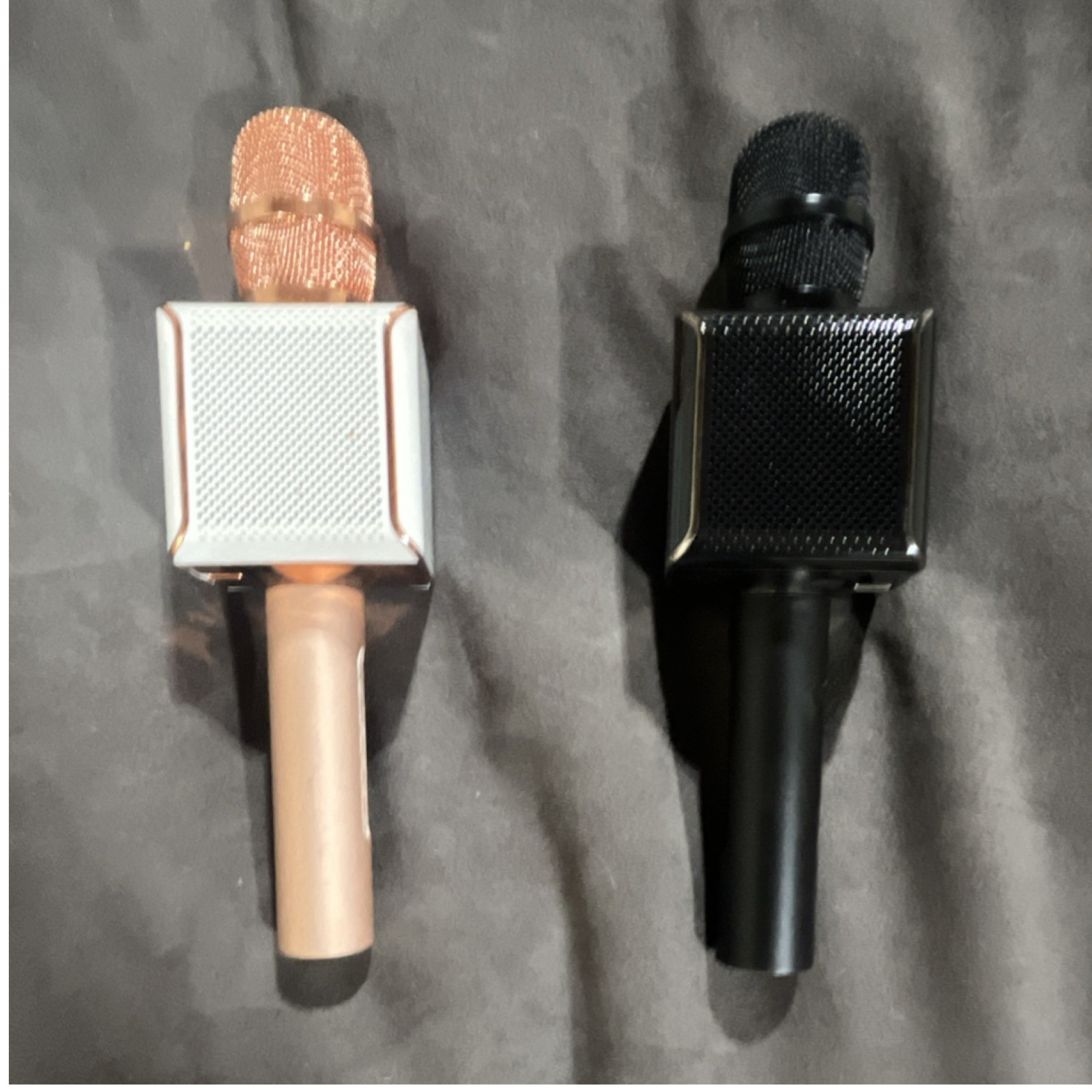 Tzumi Wireless Handheld Karaoke Microphones Rose Gold Black USB Echo Control