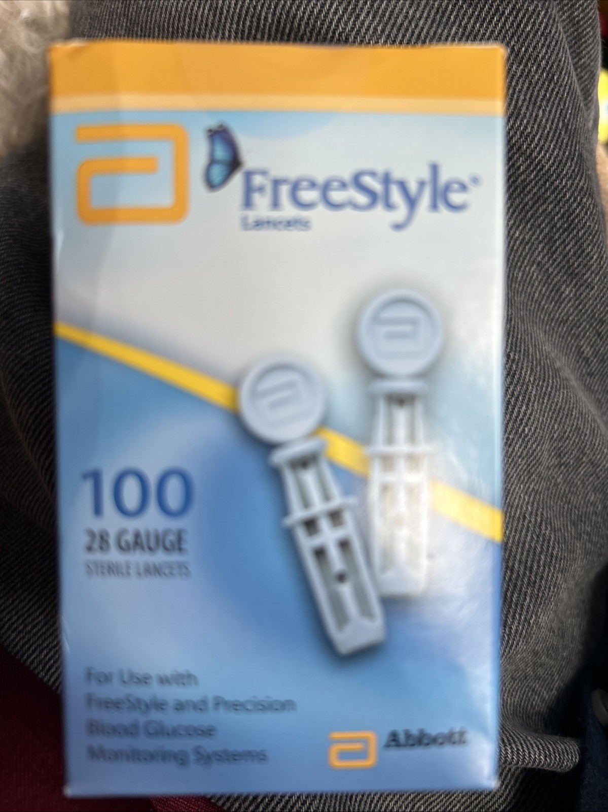 FreeStyle 28 Gauge Box Of 100 Sterile Lancets 14 boxes or  smaller quantities