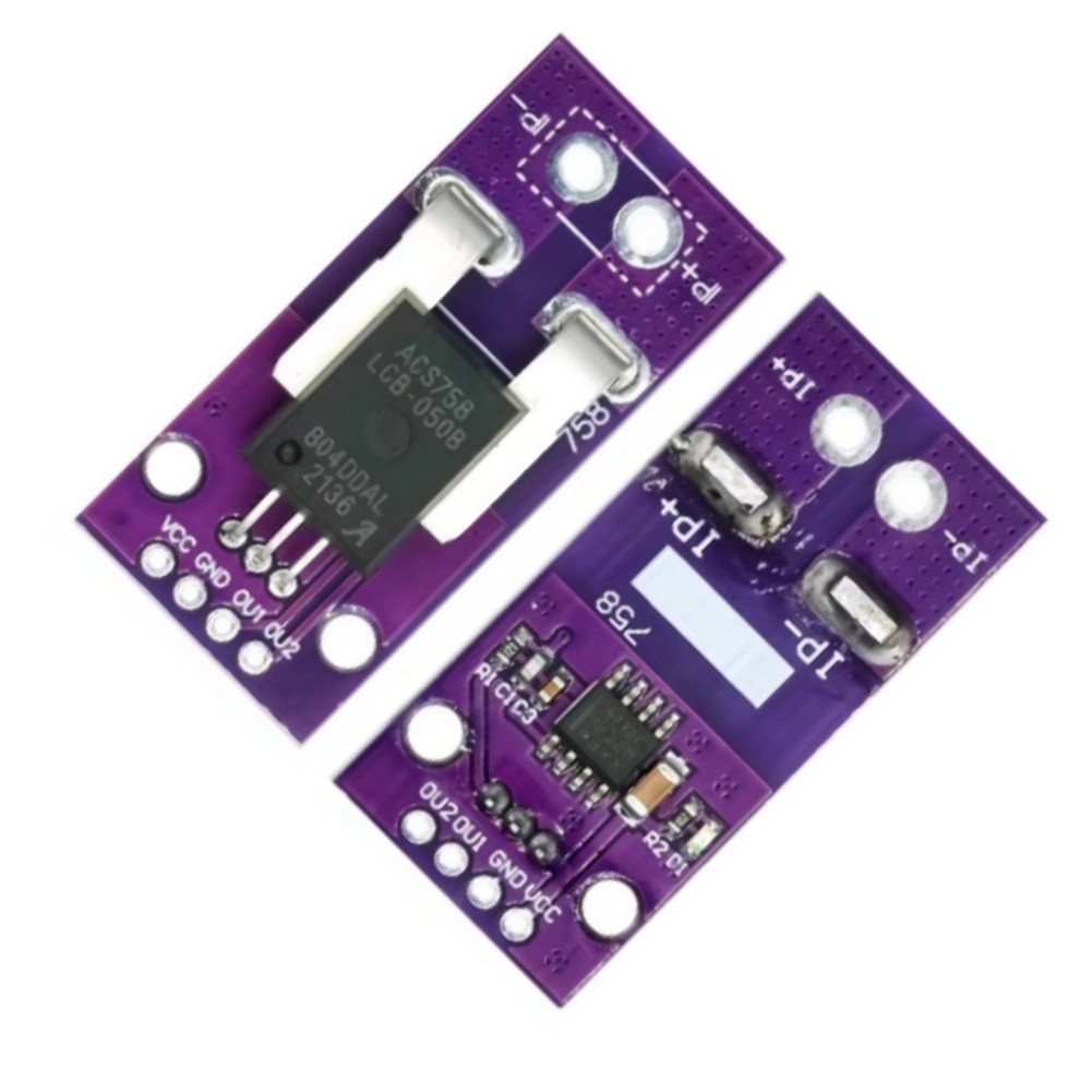 50A 100A Hall Effect Sensor ACS758LCB PCB Board for Microcontroller Use