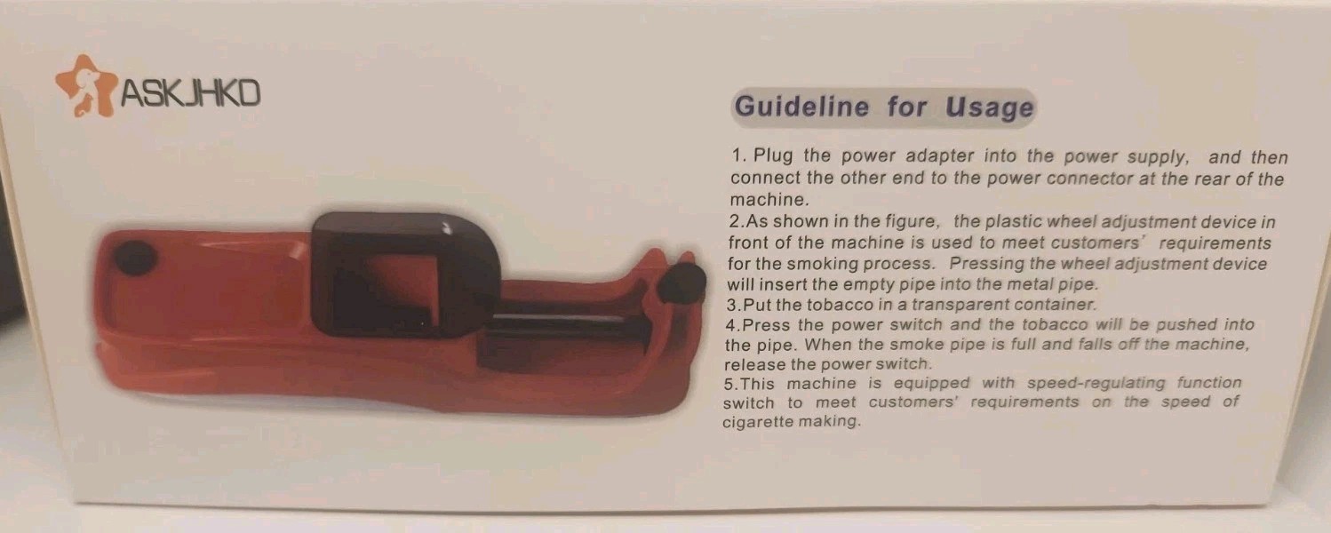 Electric Cigarette Rolling Machine / RED, Automatic Roller, New