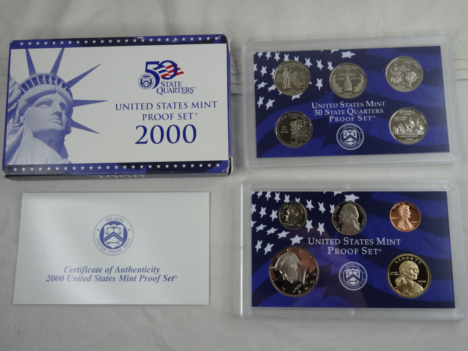 2000-S US Mint Proof Set 10 Coin Set OGP Original Government Packaging COA