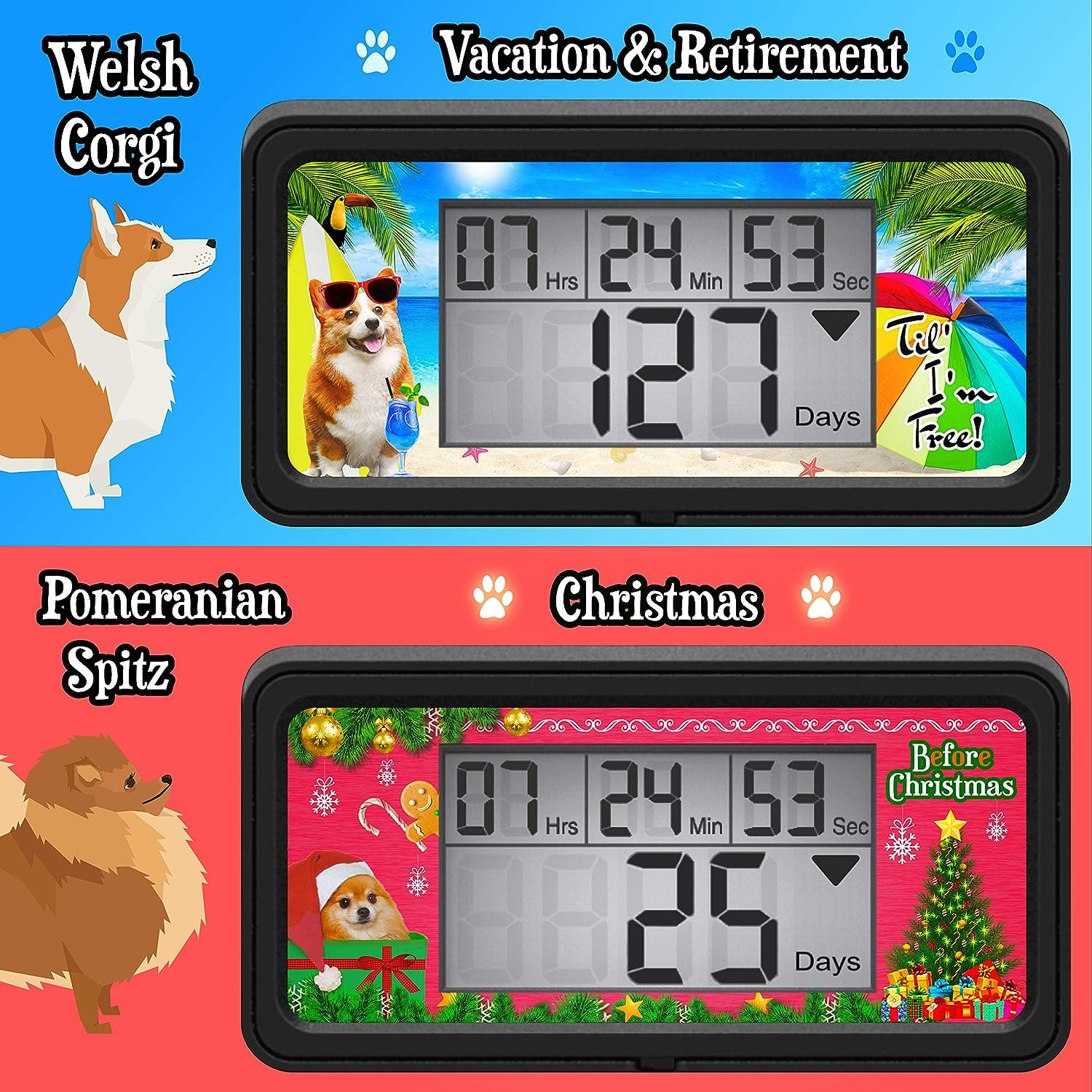 Veriss Digital 9999 Days Countdown Clock Timer with Backlight - Count Down Your