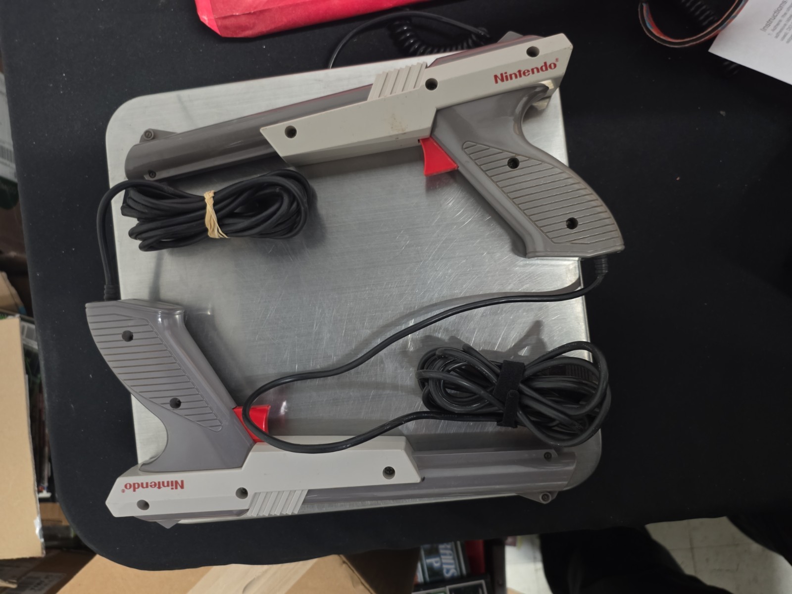 TWO Original 1985 Nintendo NES Zapper Duck Hunt Gun Authentic NES-005 OEM
