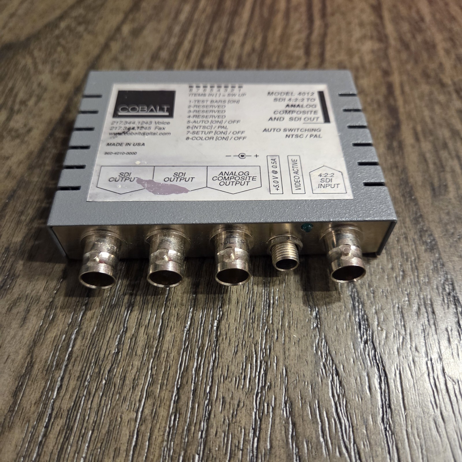 Cobalt 4012 SDI 4:2:2 To Analog Composite & SDI Out - No Power Cord