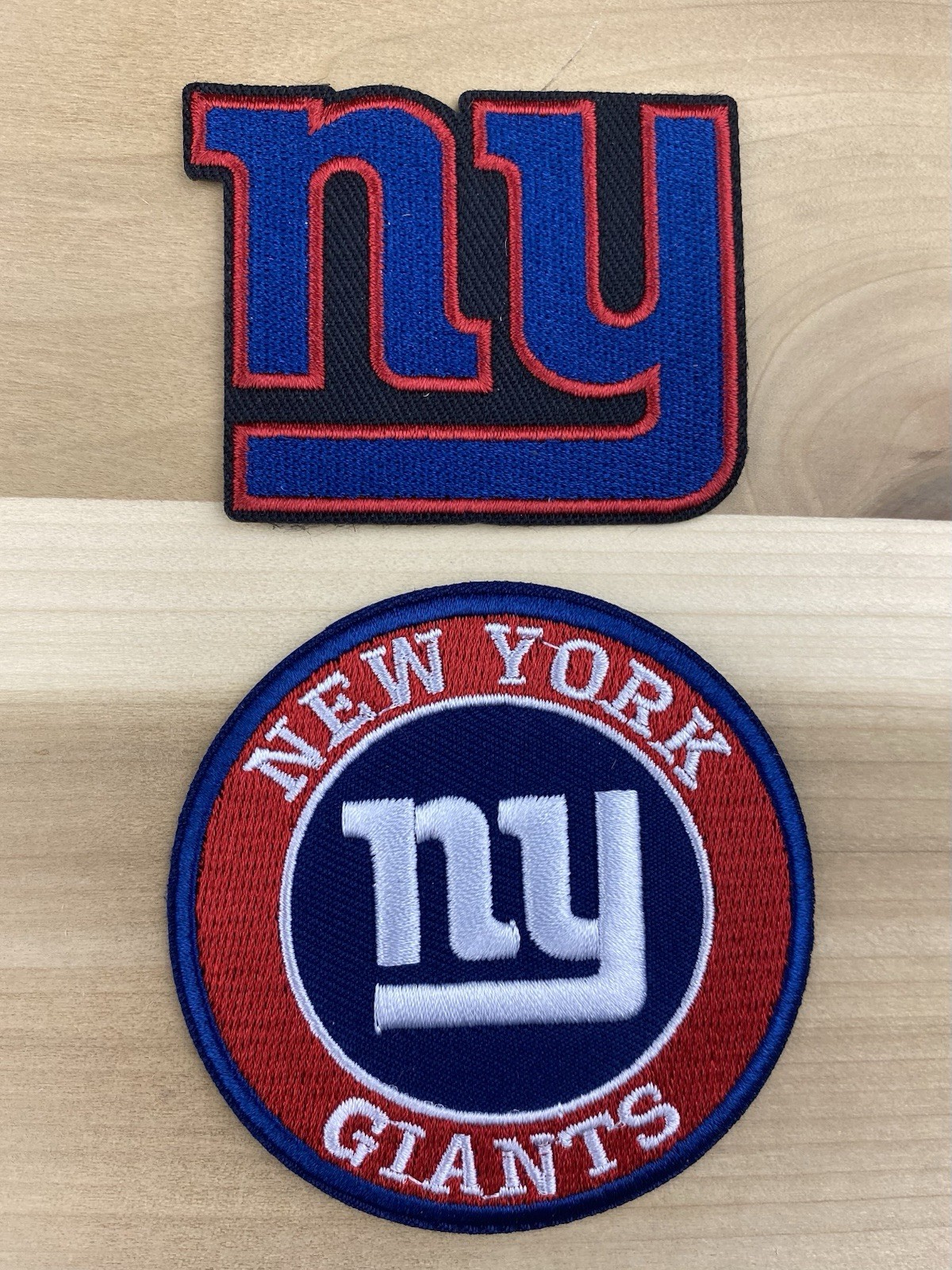 Set Of 2 New York Giants Embroidered Iron On Patches 2.75”