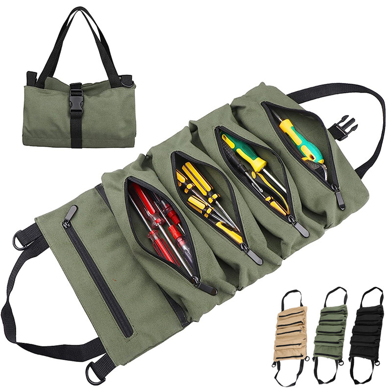 Roll Up Tool Bag Multi-Purpose Pouch Wrench Organizer Small Shoulder Tool Bag