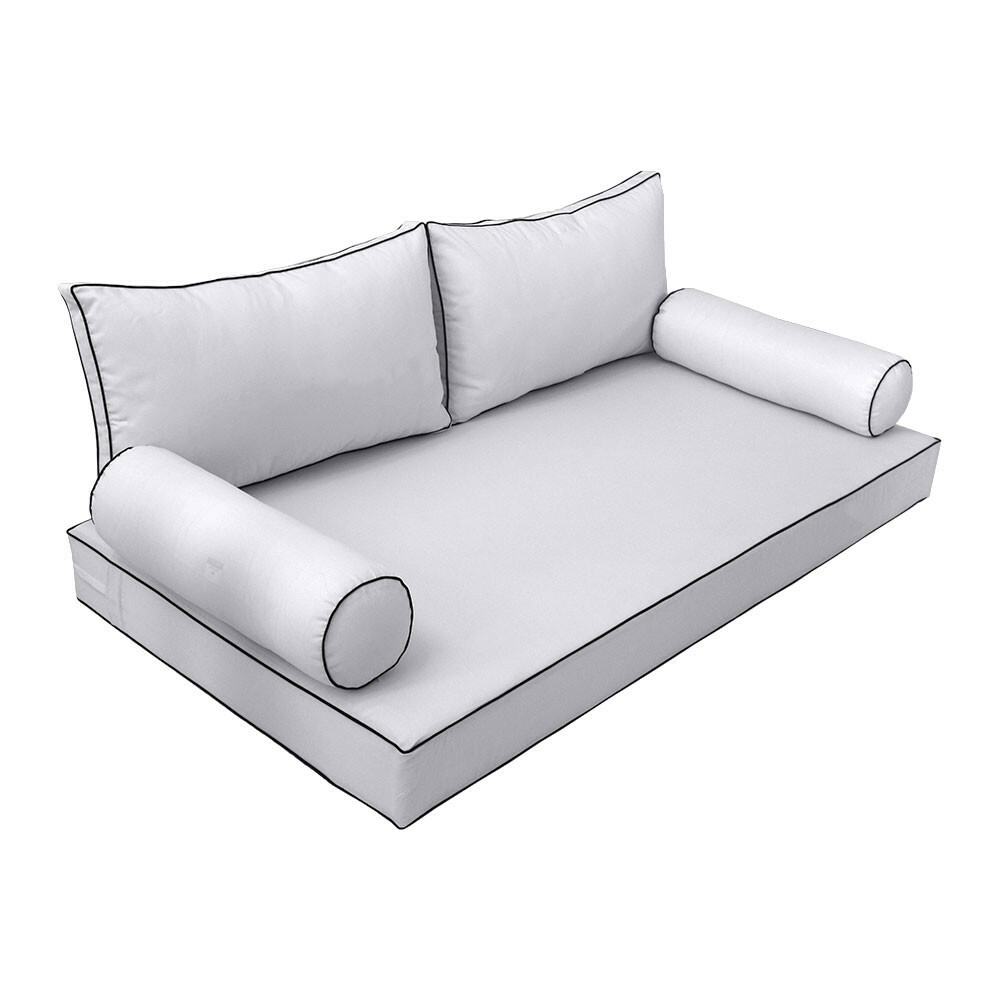 |SLIPCOVER ONLY|S2 Daybed Mattress Bolster Back Cover Contrast Trim TwinXL AD105