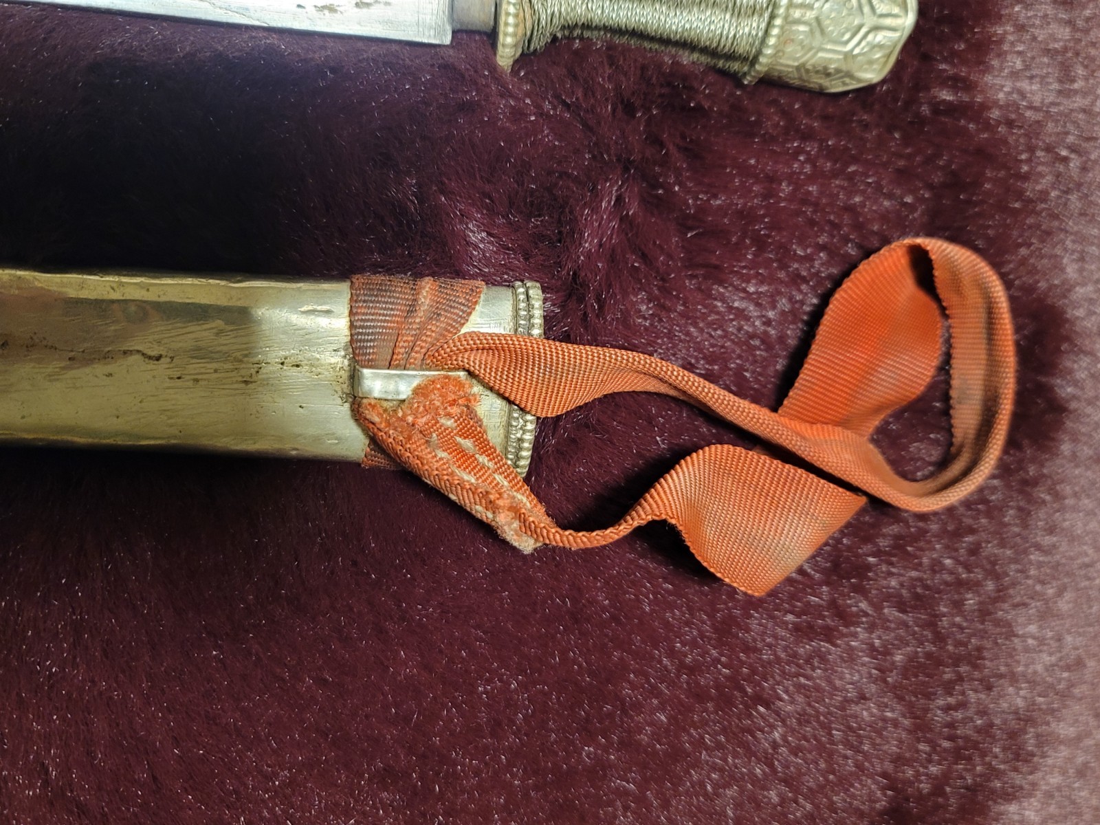 Antique Tibetan Silver Knife-Dagger with Silver Sheath