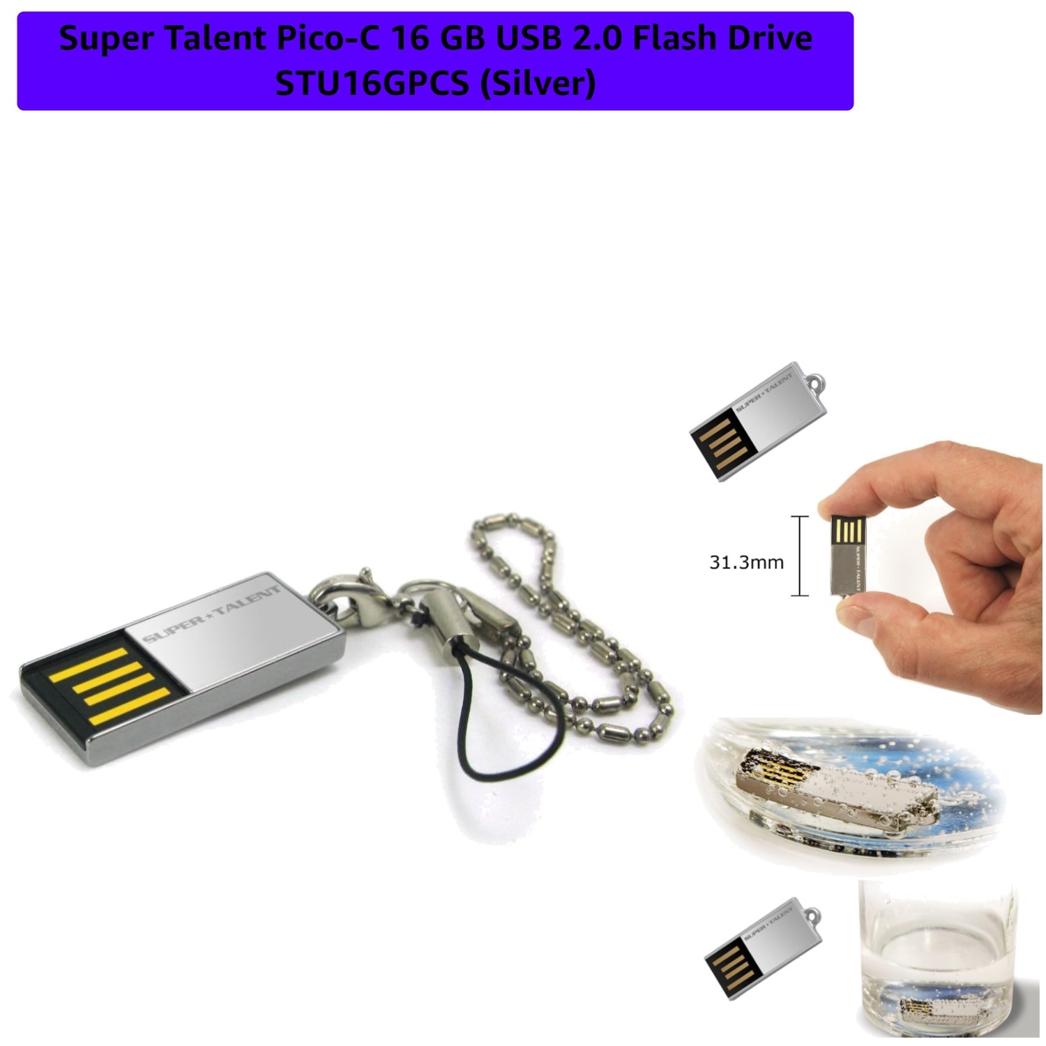 Pico-C 16 GB USB 2.0 Flash Drive Silver