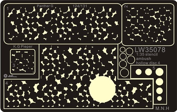 AM-WORKS LW35078 1/35 WWII German Camouflage Hallow Disc #4 - Stencil Mask
