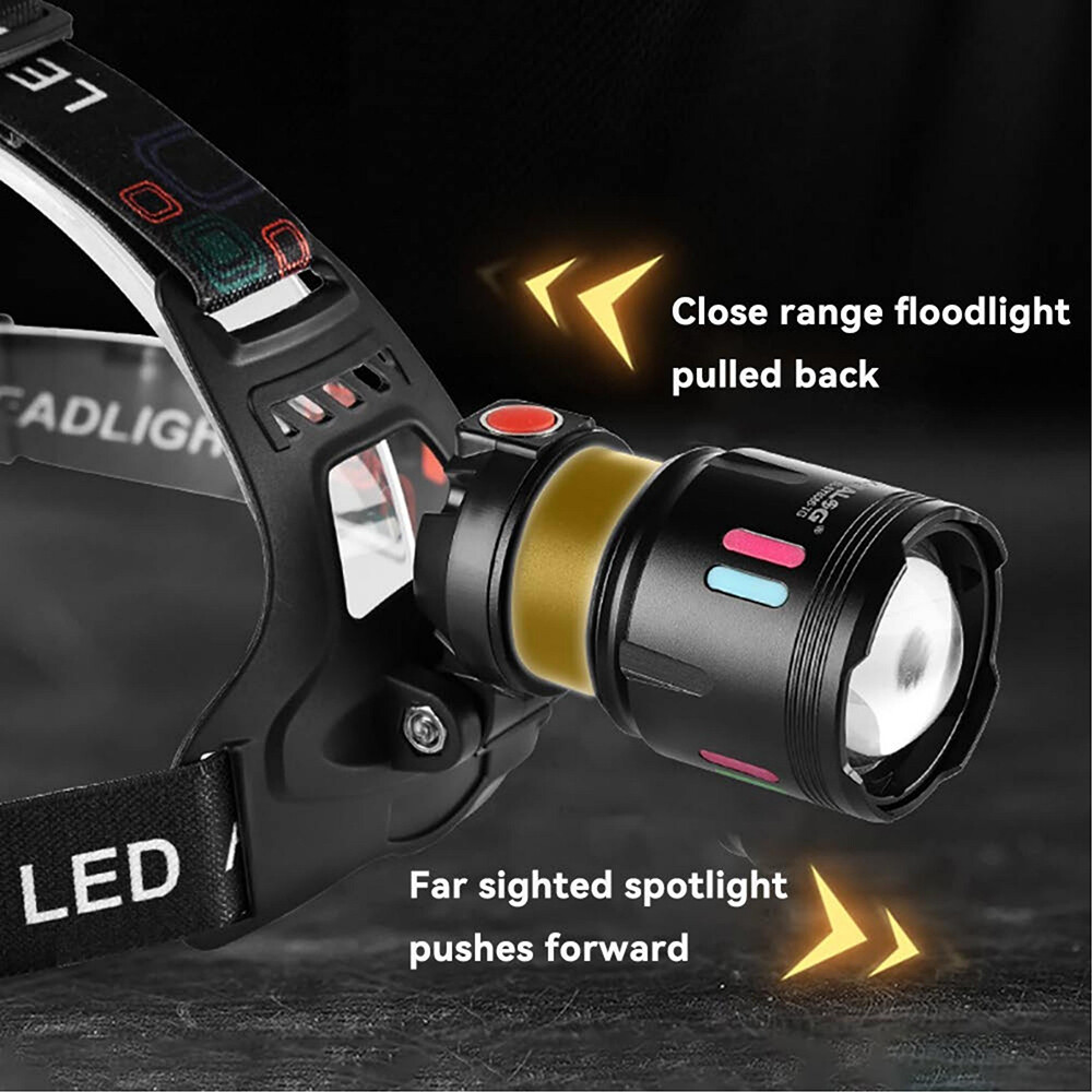 990000LM LED Headlamp Rechargeable Headlight Zoomable Torch Lamp Flashlight US