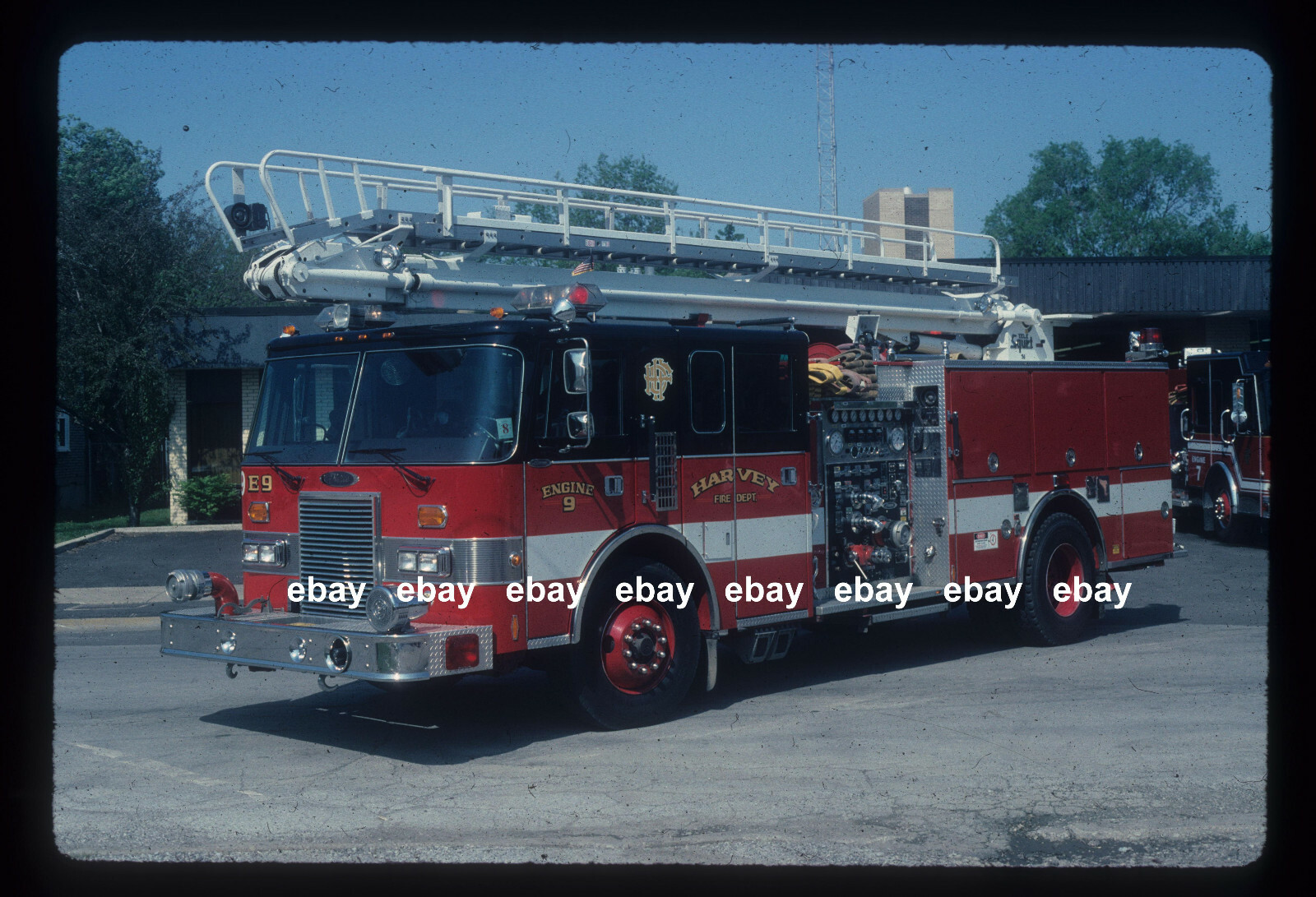 Harvey IL E9 Pierce Lance 50' TSQ Fire Apparatus Slide