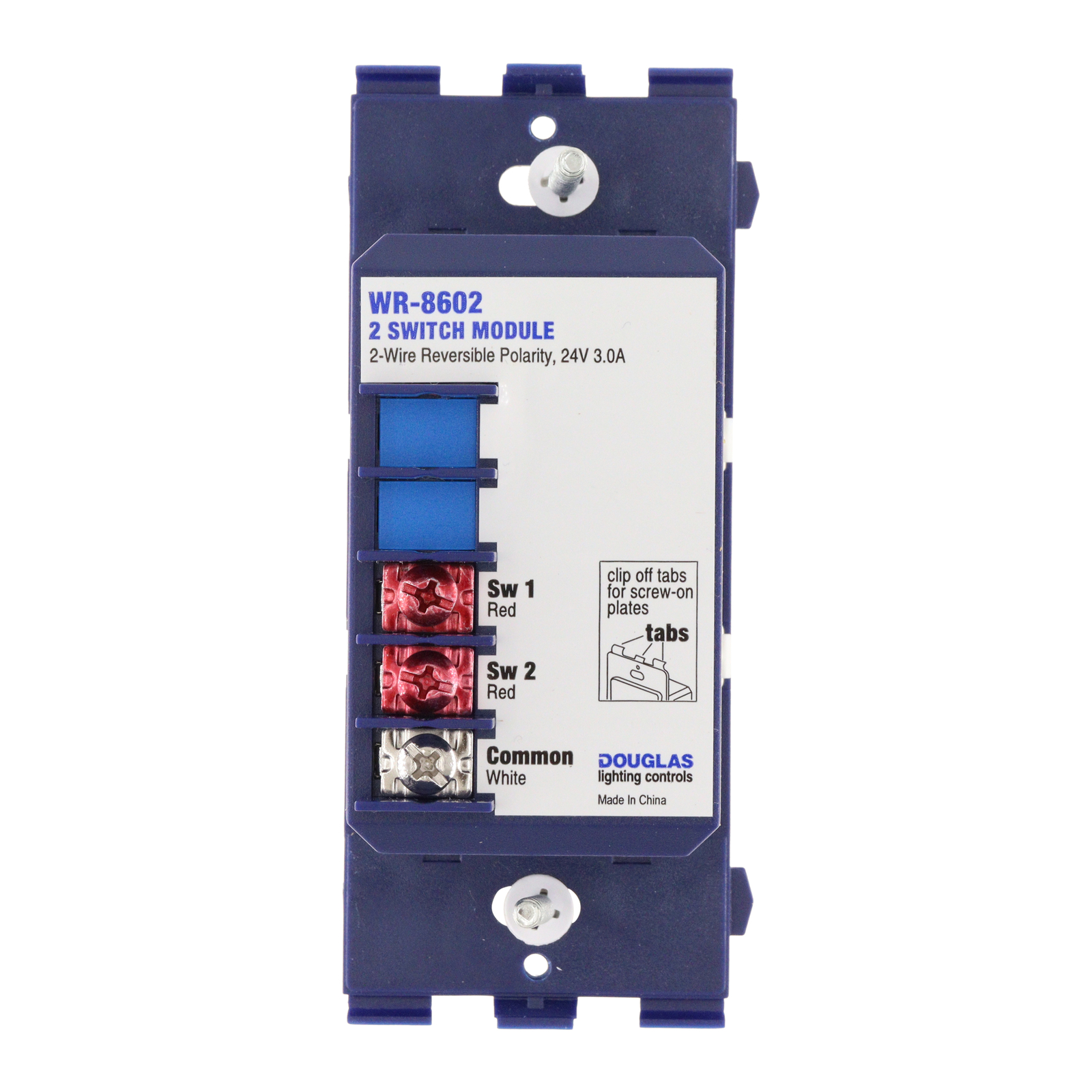 UNIVERSAL-DOUGLAS WR-8602 2-SWITCH MODULE, 2-WIRE, REVERSIBLE POLARITY, 24V, 3A
