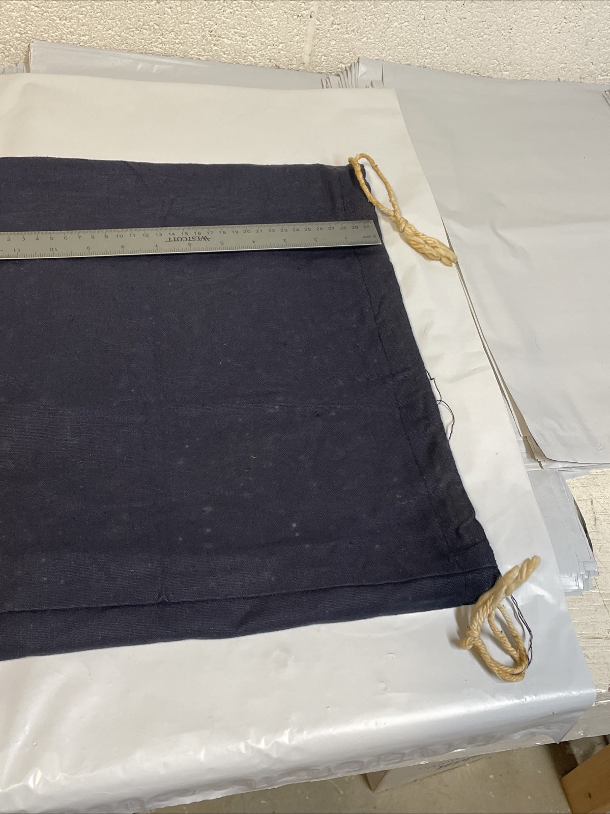 WW2 US Navy Blue Denim Barracks Laundry Drawstring Bag Sack USN 1940’s