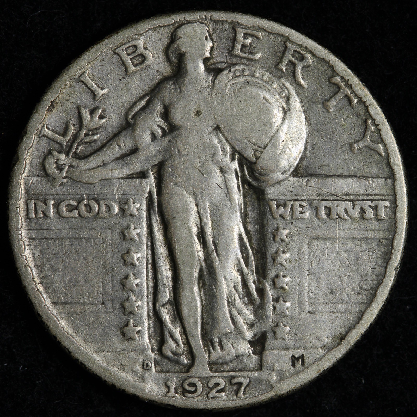 1927-D Standing Liberty Silver Quarter VF E371 ATNX