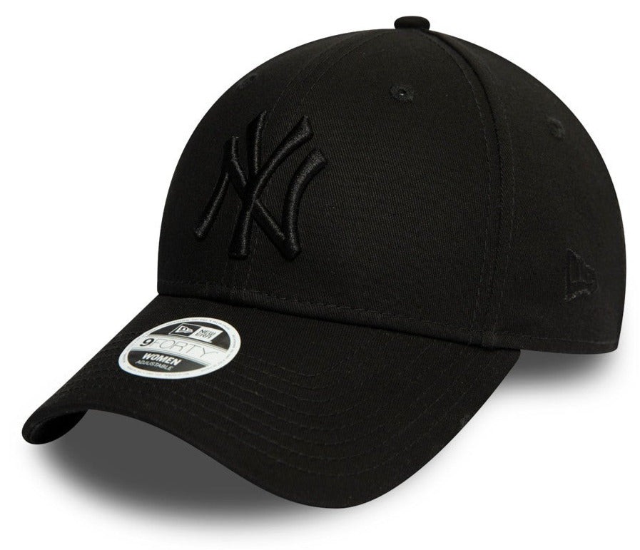 New York Yankees Womens New Era 9Forty Essential All Black Baseball Cap