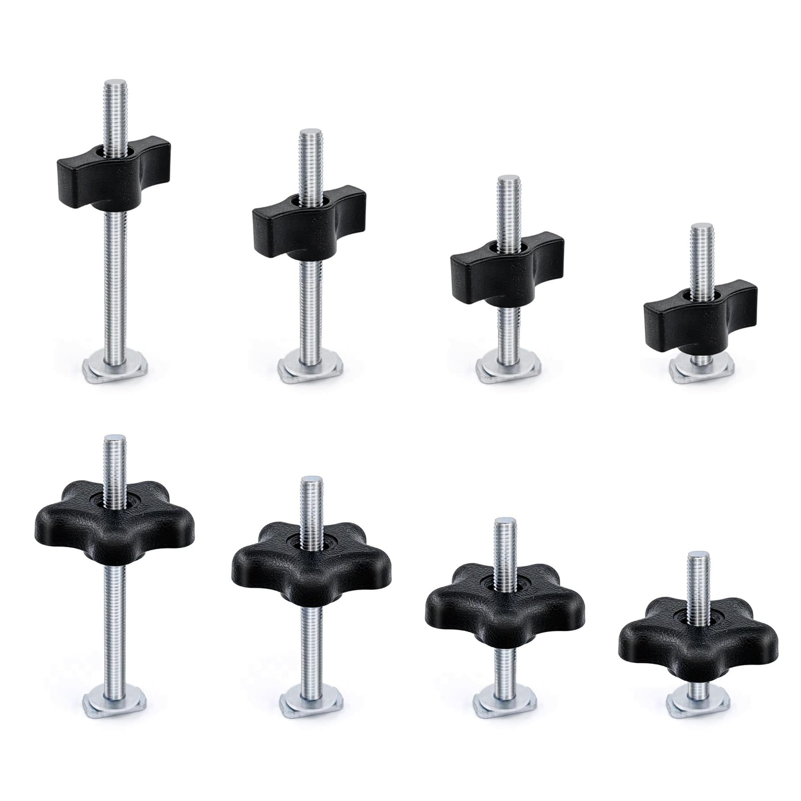 16 PCS TTrack Knob Kit 5/1618 Thread TBolts Woodworking Jigs Fixtures