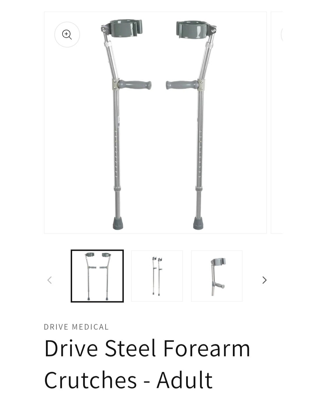 Aluminum Forearm Crutches with Adjustable Height
