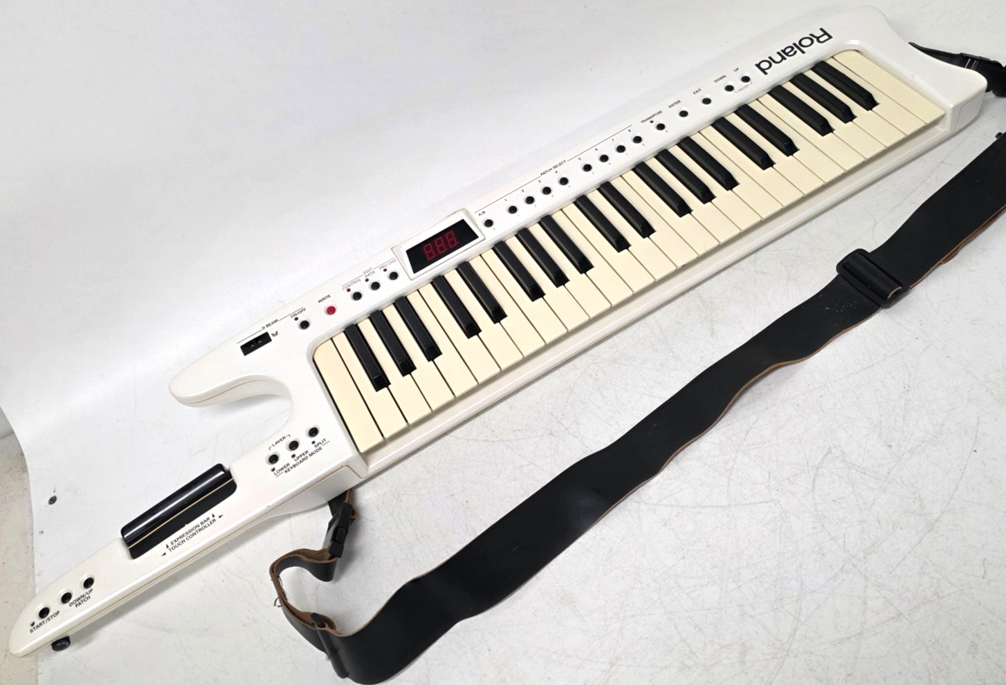 Vintage Rare Roland AX-7 Keytar Synthesizer White 45 Key