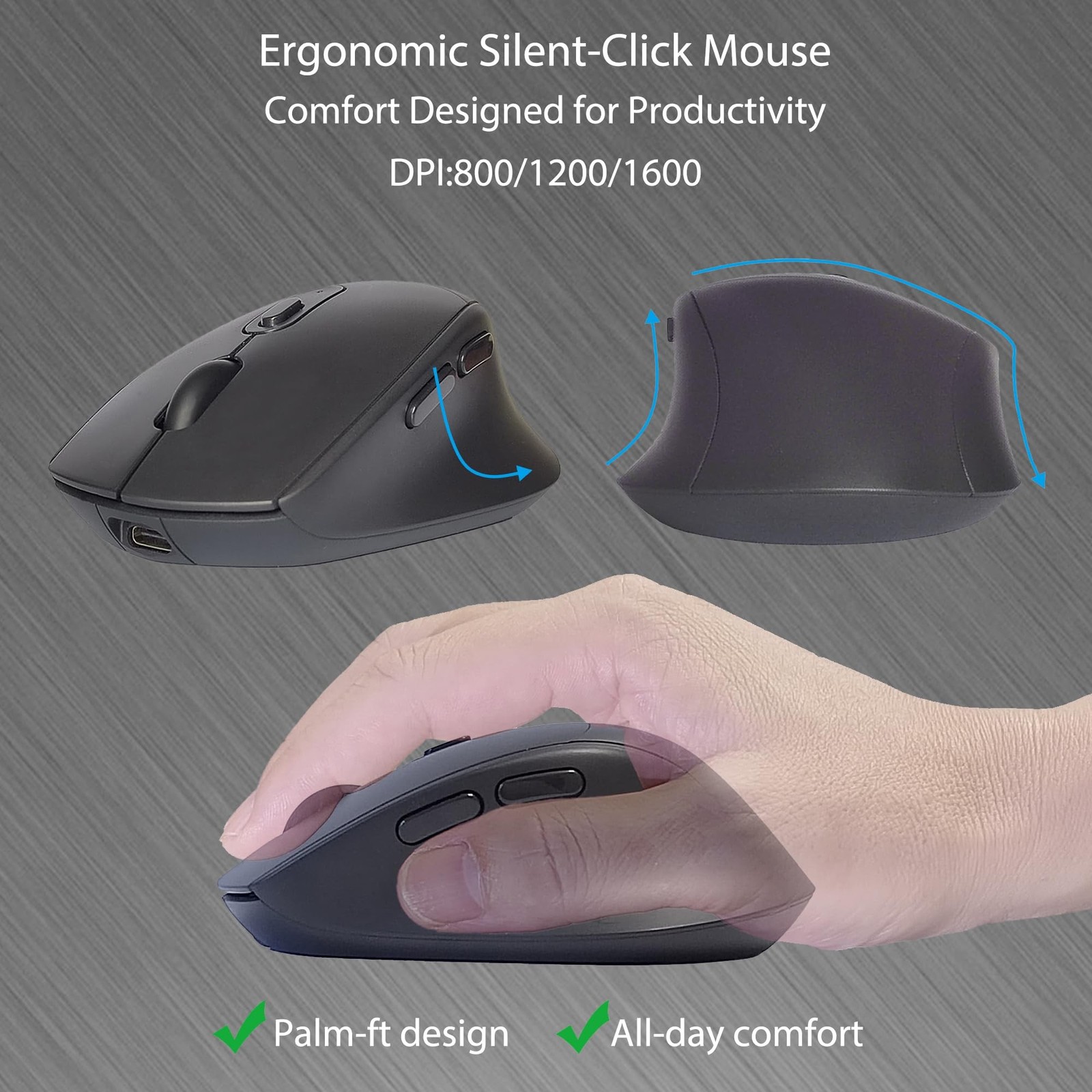Wireless Keyboard and Mouse Combo, Full Size Silent Ultra Thin Keyboard with ...