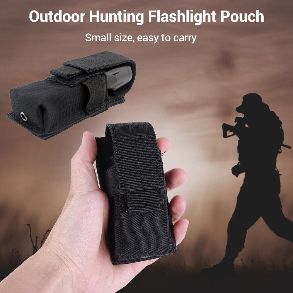 Tactical Molle Flashlight Pouch Holster Carry Belt Case Small Pepper Spray Pouch