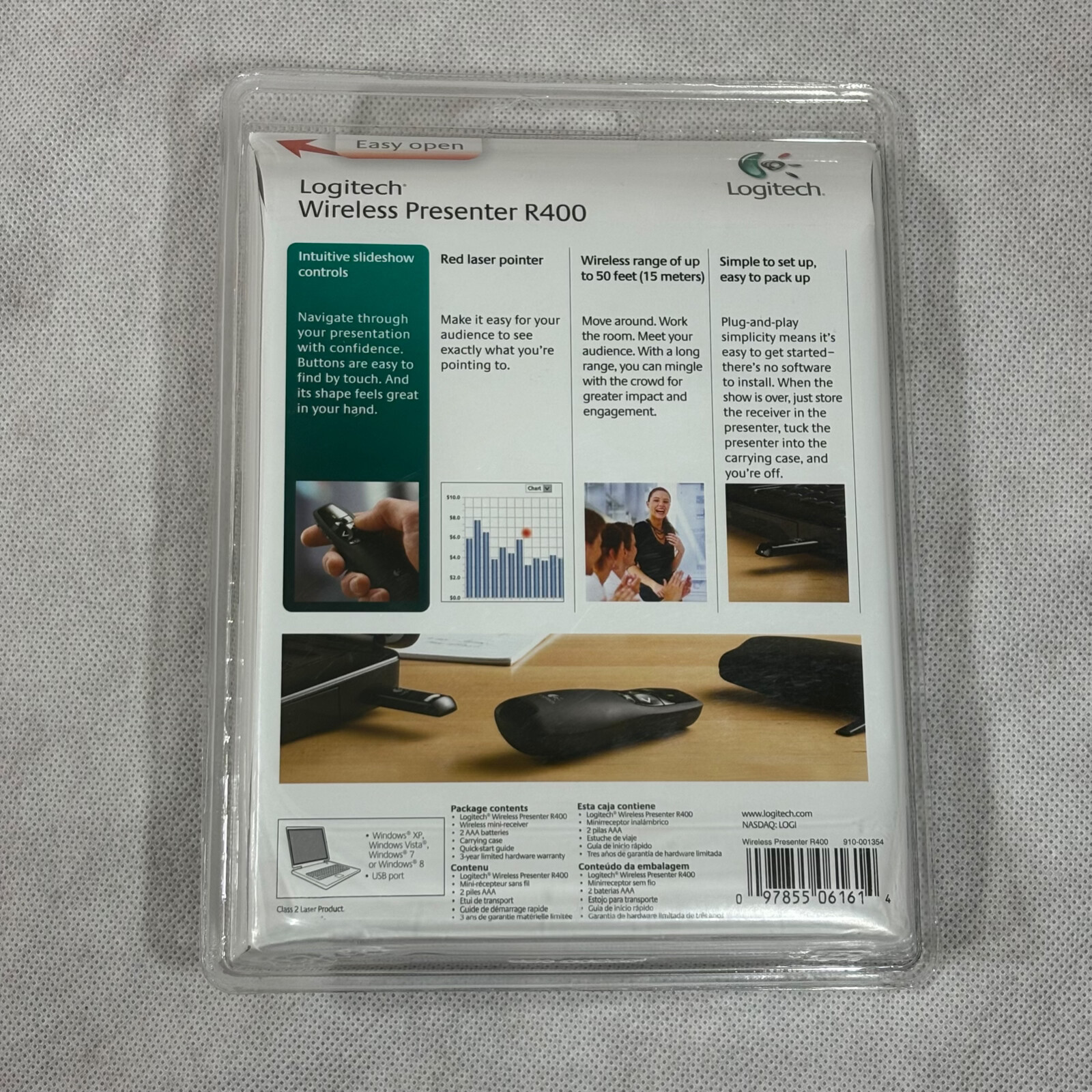 Logitech Wireless Presenter R400 Laser Pointer Remote Control