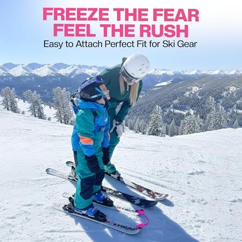 Wedgease Ski Tip Connector - Learn to Ski - Teaches Speed Control, Making PINK