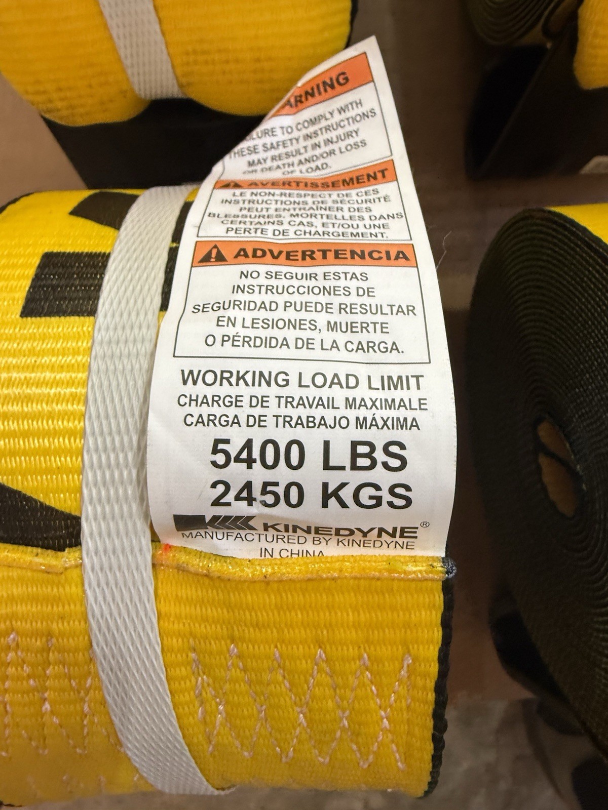 4 New Kinedyne 4" x 30' Winch Strap Tie Downs with Flat Hook - Gold
