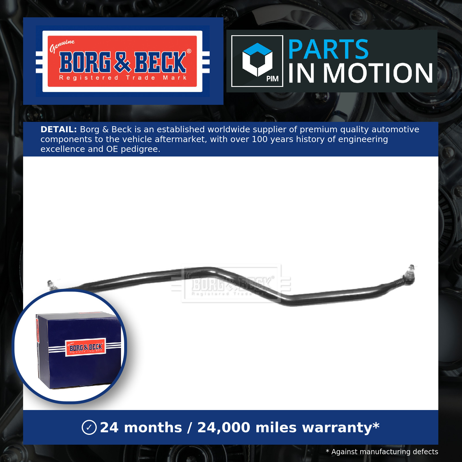 CV Steering Rod Assembly BDL32850 Borg & Beck 1512923 1755217 2007280 Quality