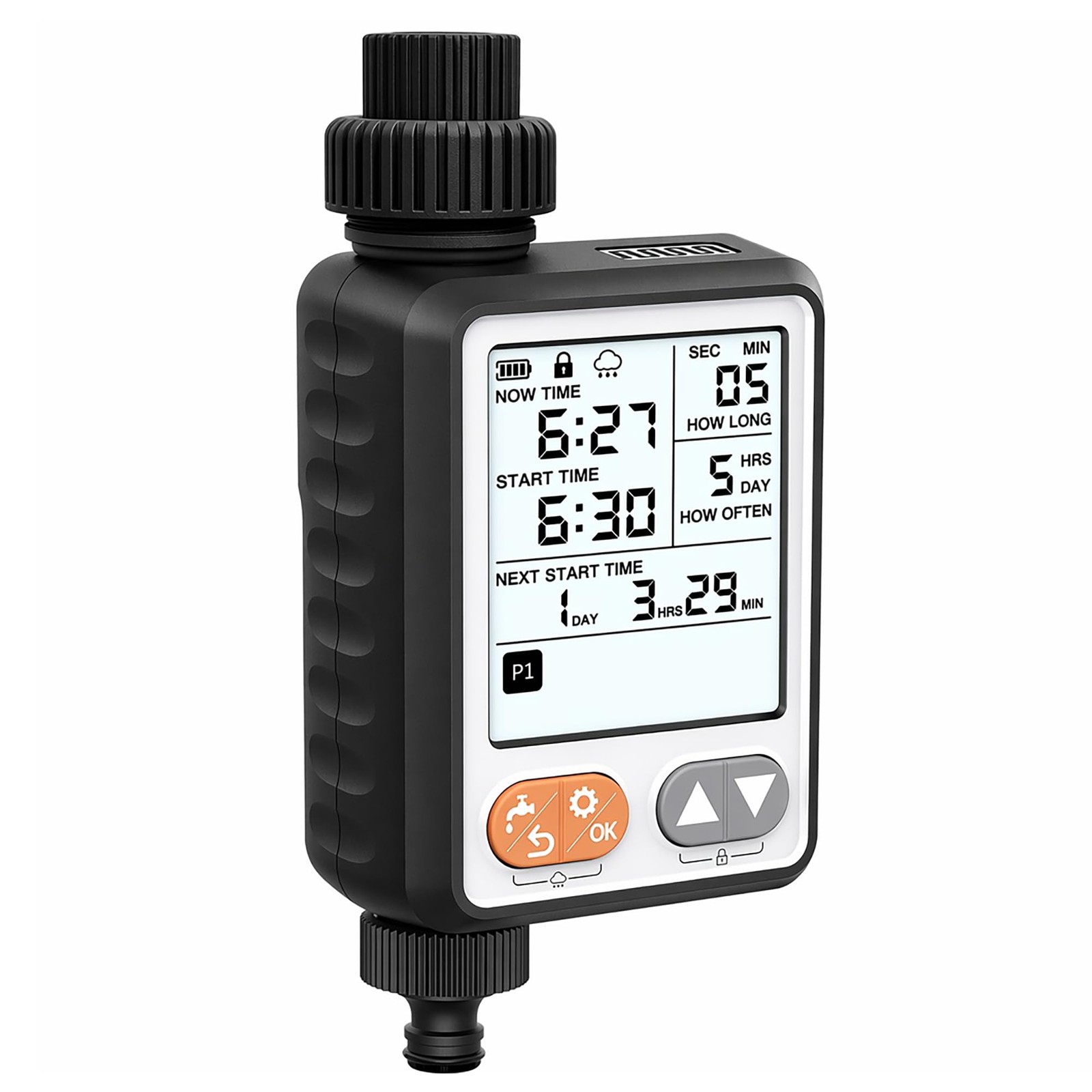 DAR DAROUXIAO Programmable Water Timer for Garden Hose,10 Independent Black