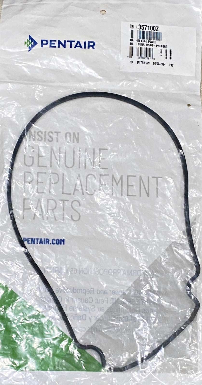 OEM WhisperFlo-IntelliFlo Seal Plate Gasket 357100Z Replaces 357100 Black